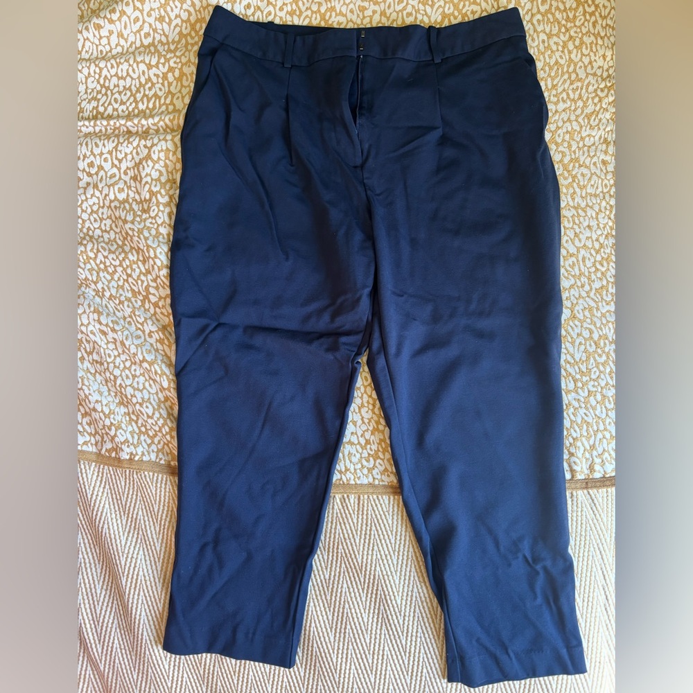 Liz Claiborne Navy Straight-Leg Dress Trousers